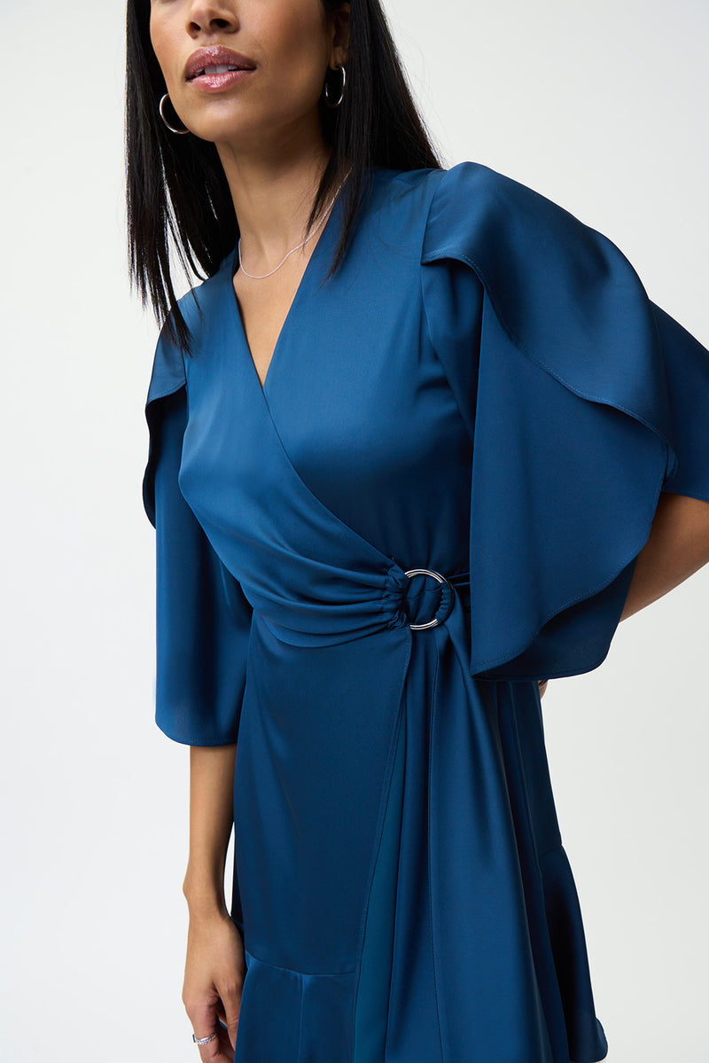 Joseph Ribkoff Satin Look Wrap Dress jr224355