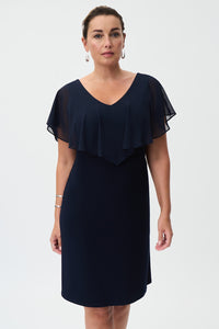 Joseph Ribkoff Silky Knit Chiffon Overlay Dress Jr232240