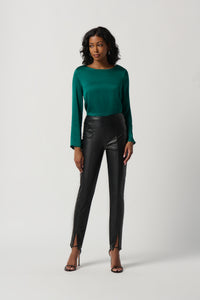 Joseph Ribkoff Necklace Chain Satin Flared Top Jr234045