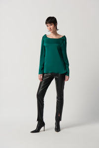 Joseph Ribkoff Necklace Chain Satin Flared Top Jr234045