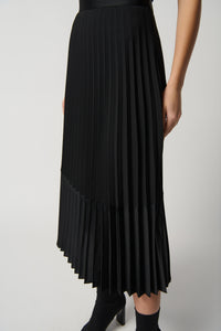 Joseph Ribkoff Georgette and Satin Pleated A-Line Skirt Jr234068