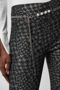 Joseph Ribkoff Houndstooth Pull-On Pants with Pearl Belt Jr234101