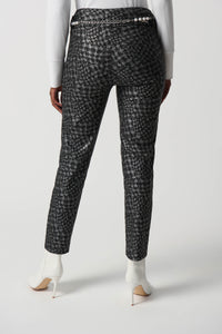 Joseph Ribkoff Houndstooth Pull-On Pants with Pearl Belt Jr234101