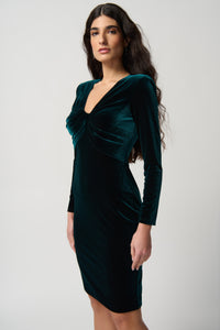Joseph Ribkoff Velvet Sheath Dress With Gathered Neckline Jr234202