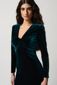 Joseph Ribkoff Velvet Sheath Dress With Gathered Neckline Jr234202