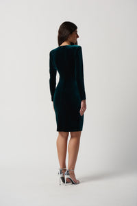 Joseph Ribkoff Velvet Sheath Dress With Gathered Neckline Jr234202