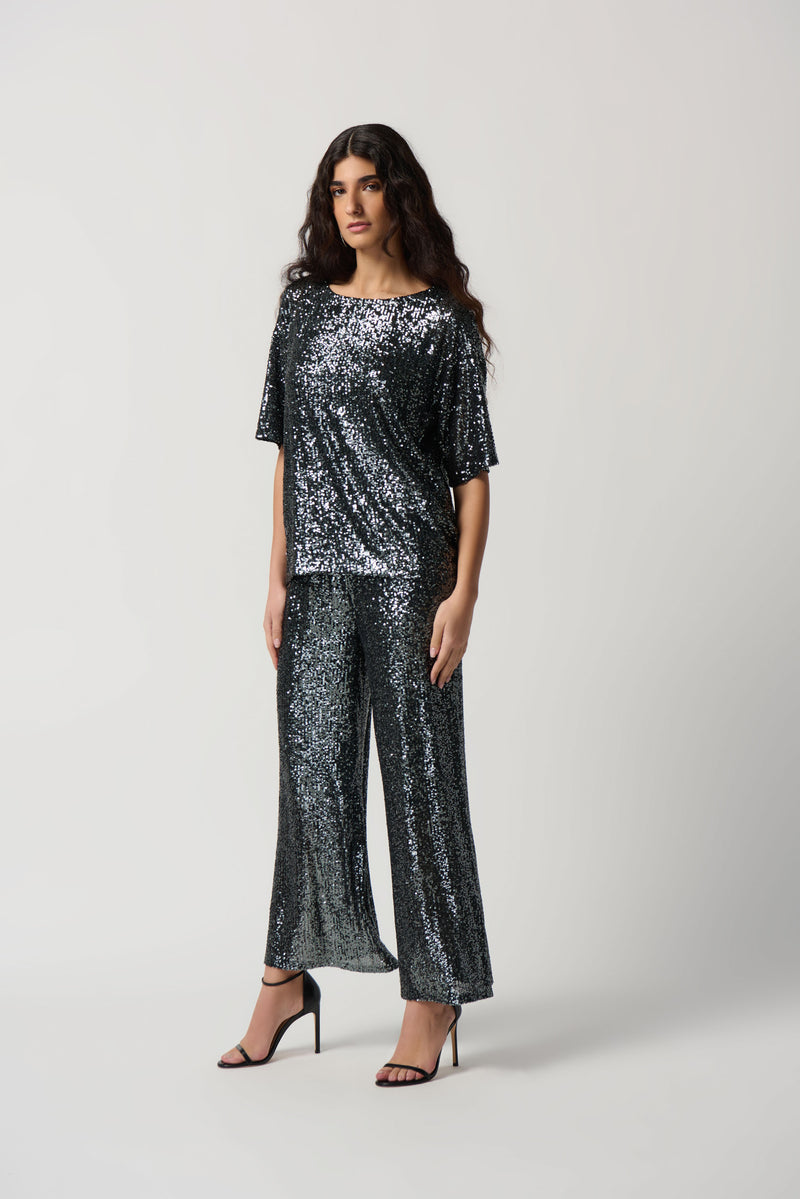 Joseph Ribkoff Sequin Dolman Sleeve Boxy Top Jr234216