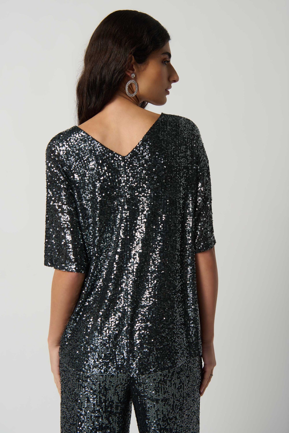 Joseph Ribkoff Sequin Dolman Sleeve Boxy Top Jr234216