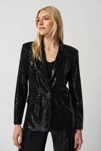 Joseph Ribkoff Novelty Knit Blazer with Shawl Collar Jr234240