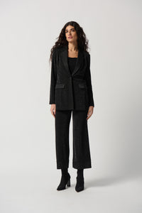 Joseph Ribkoff Metallic Knit Blazer With Satin Lapel Jr234275