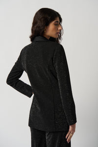 Joseph Ribkoff Metallic Knit Blazer With Satin Lapel Jr234275