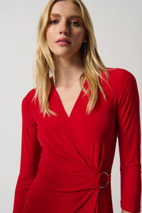 Joseph Ribkoff Knit Wrap Dress with O-Ring Jr234282