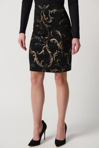 Joseph Ribkoff Foiled Heavy Knit Pull-On Pencil Skirt Jr234296