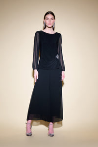 Joseph Ribkoff Silky Knit Chiffon Puff Sleeve Top Jr234702