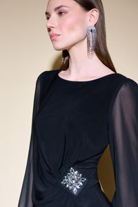 Joseph Ribkoff Silky Knit Chiffon Puff Sleeve Top Jr234702