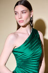 Joseph Ribkoff Satin One Shoulder Dress With Asymetrical Hemline Jr234721