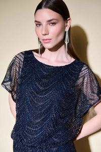 Joseph Ribkoff Novelty And Lace Dolman Sleeve Straight Dress Jr234722