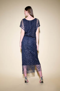 Joseph Ribkoff Novelty And Lace Dolman Sleeve Straight Dress Jr234722