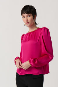 Joseph Ribkoff Gold Chain Puff Sleeve Top Jr234934