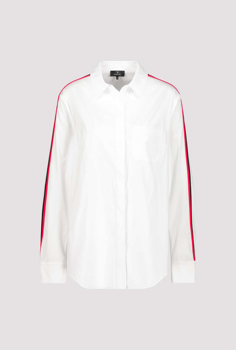 Monari White Shirt with Sleeve Embelishment M407381