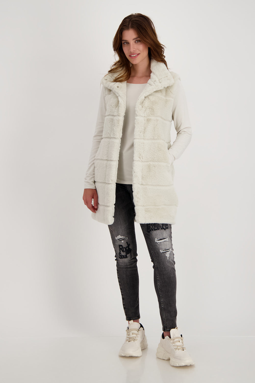 H and m best sale faux fur vest