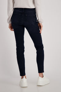 Monari Slim Fit Jeans with Flower Embroidery M806538