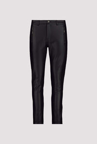 Monari Slim Leg Leather Look Pants with Zipped Pockets M806558