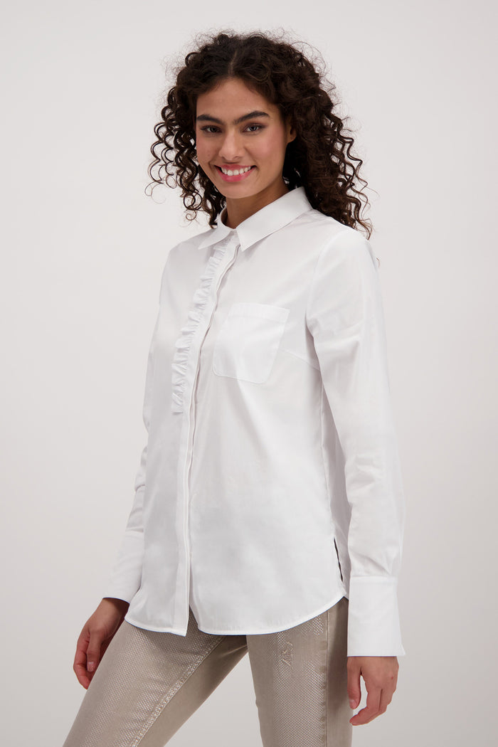 Monari L/S Collared Shirt with Frills M806566