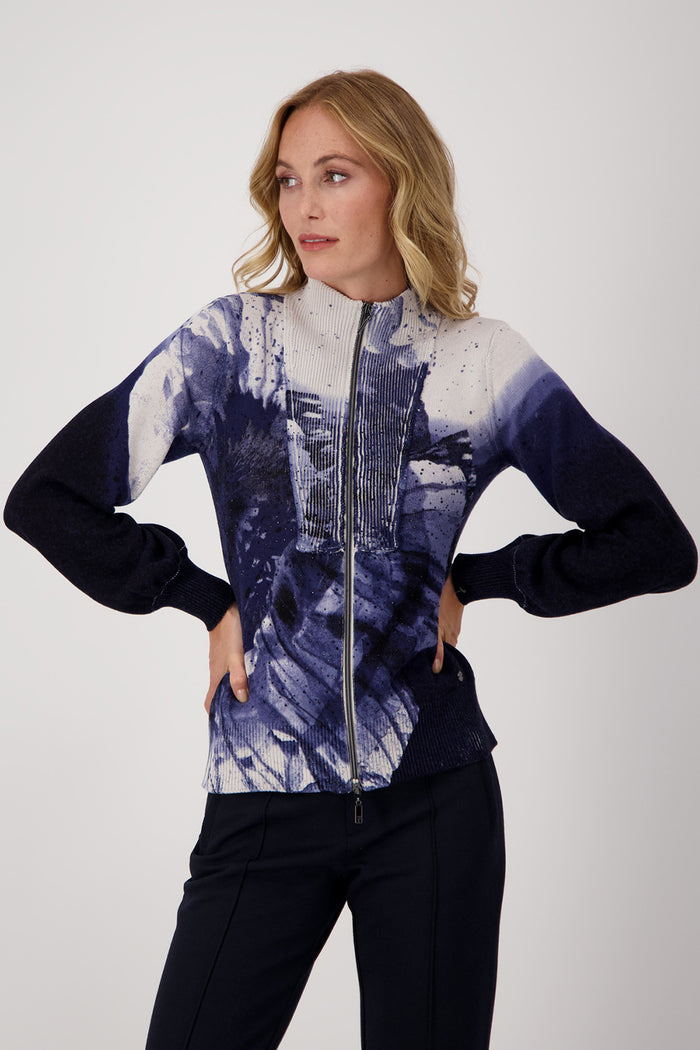 Monari Knitted Sweater With All Over Print M806596