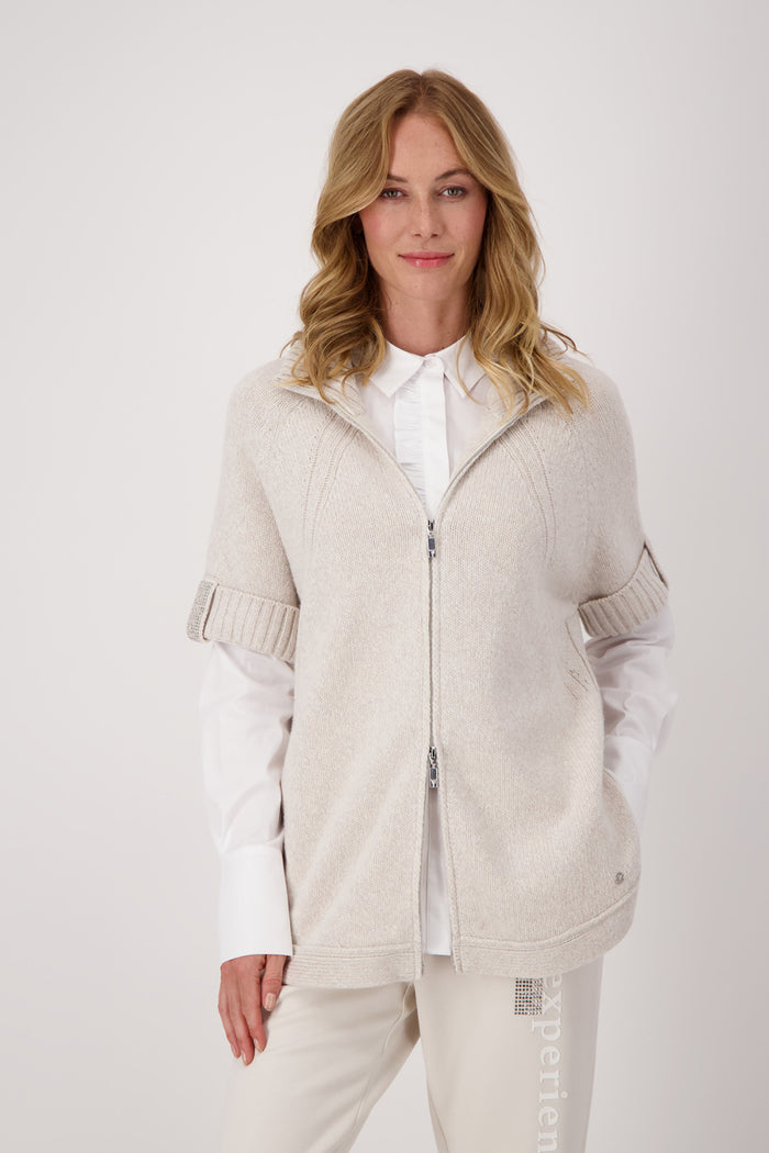 Monari Knitted Jacket with Stand Up Collar M806676