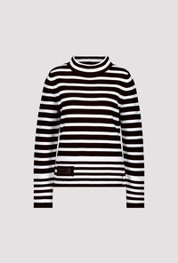 Monari Striped Jumper With Stand Up Collar M806706