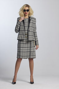 Paula Ryan Contrast Lapel Check Jacket 8835
