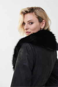 Joseph Ribkoff Wrap Fur Trim Jacket Jr223918