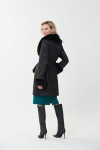 Joseph Ribkoff Wrap Fur Trim Jacket Jr223918
