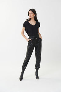 Joseph Ribkoff Faux Leather Jogger Jr223166