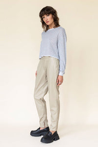 Sabatini Crop Two Colour Plated Rib Top S53015