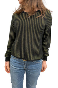 Sabatini Crop Two Colour Plated Rib Top S53015