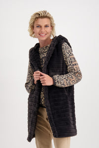 Monari Long Faux Fur Hooded Vest M805991