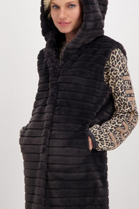 Monari Long Faux Fur Hooded Vest M805991