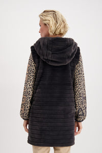 Monari Long Faux Fur Hooded Vest M805991