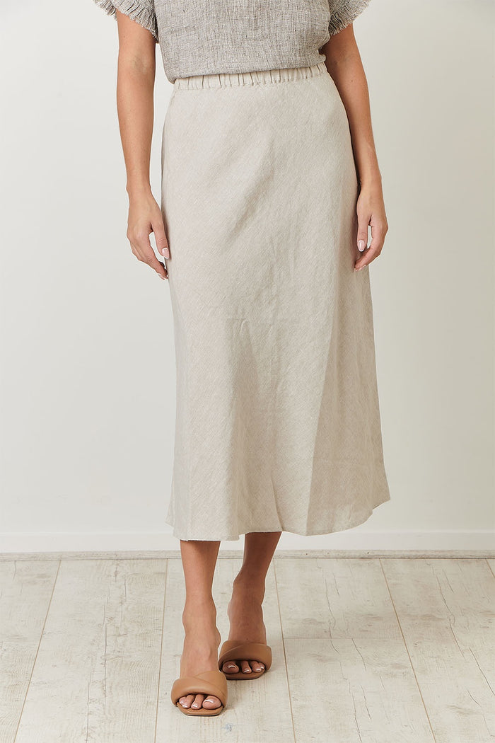 Naturals Sand Linen Skirt Ga299