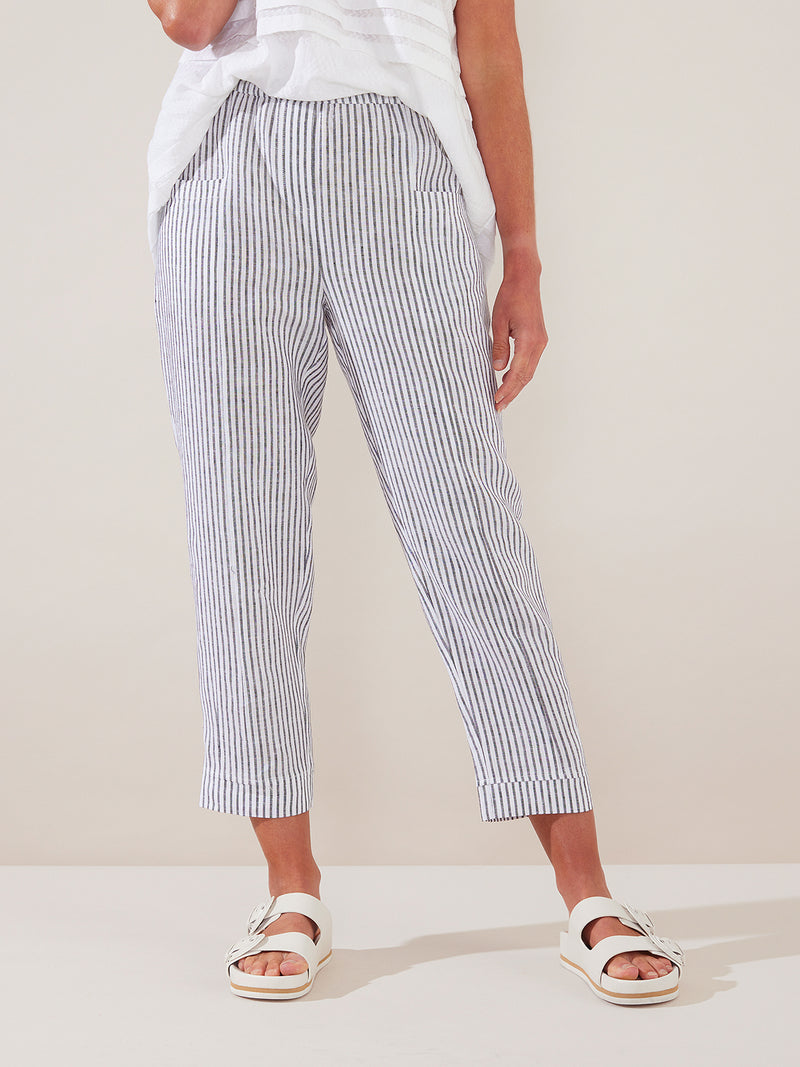 Yarra Trail Striped Linen Pant yt23h8849