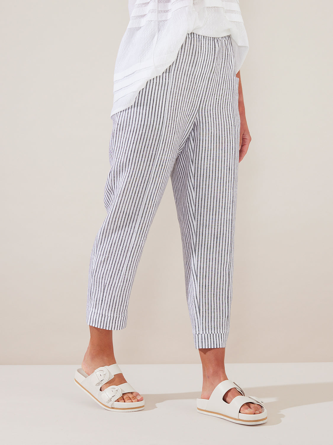 Yarra Trail Striped Linen Pant yt23h8849