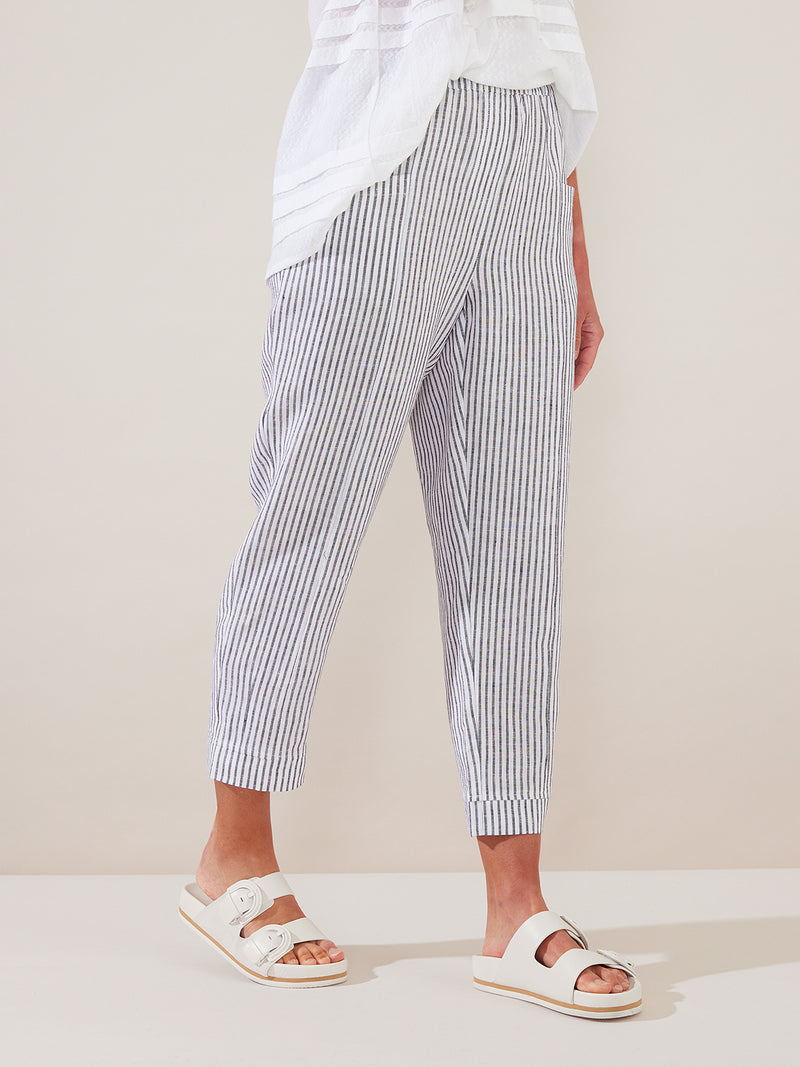 Yarra Trail Striped Linen Pant yt23h8849