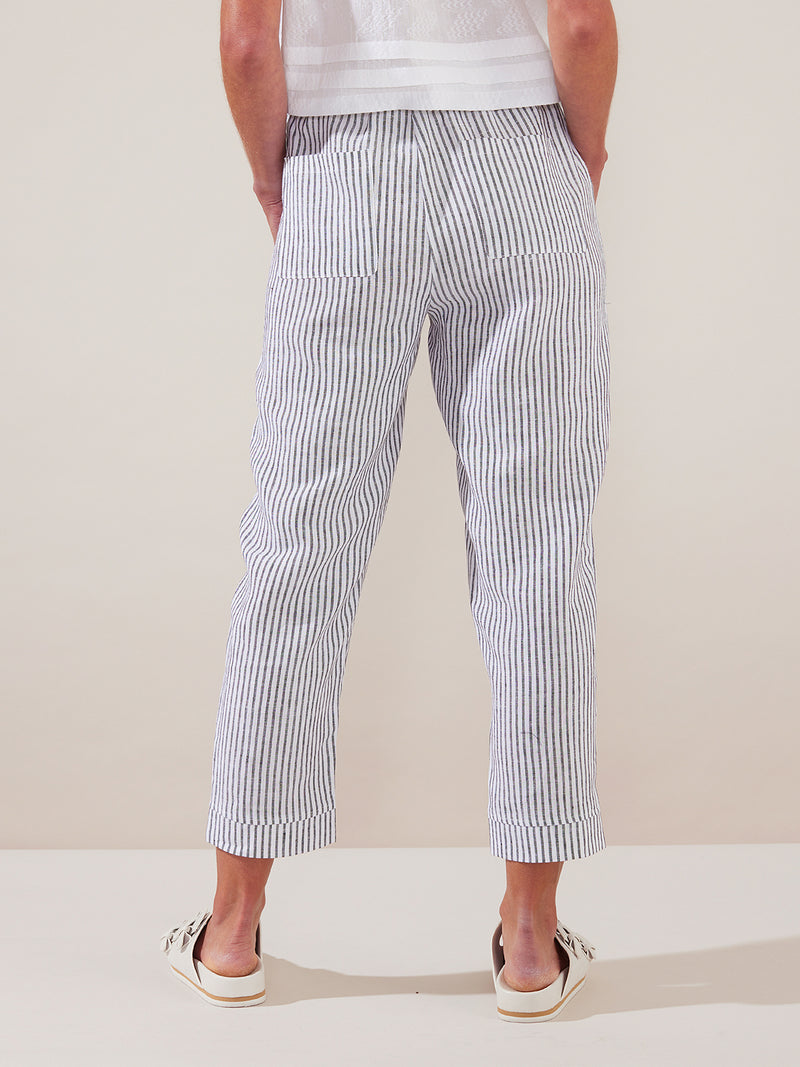 Yarra Trail Striped Linen Pant yt23h8849