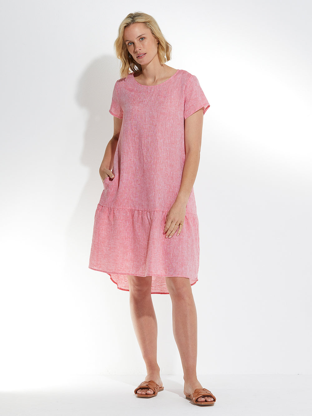 Marco polo Short Sleeve Linen dress YTMS39232 Bacio Collection